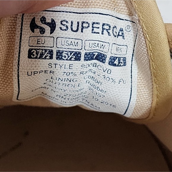 Superga raffia woven multi color‎ boho fashion sneakers size 7 - Picture 9 of 10